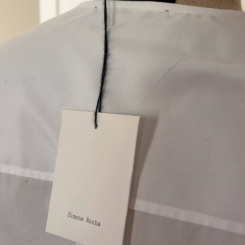 Simone Rocha White Poplin Button Shirt - Picture 4 of 7